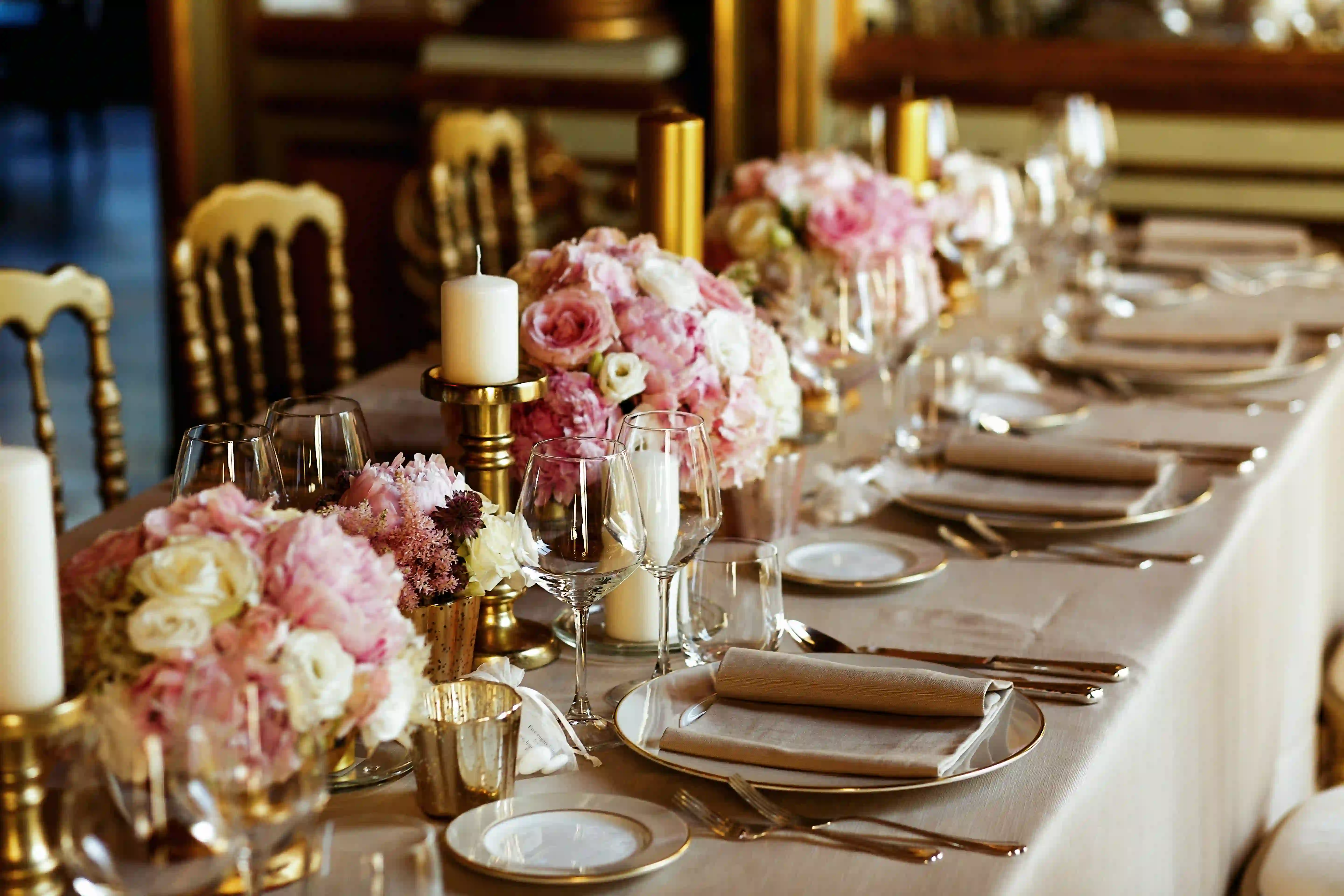 Hismajesty team setting up an elegant event